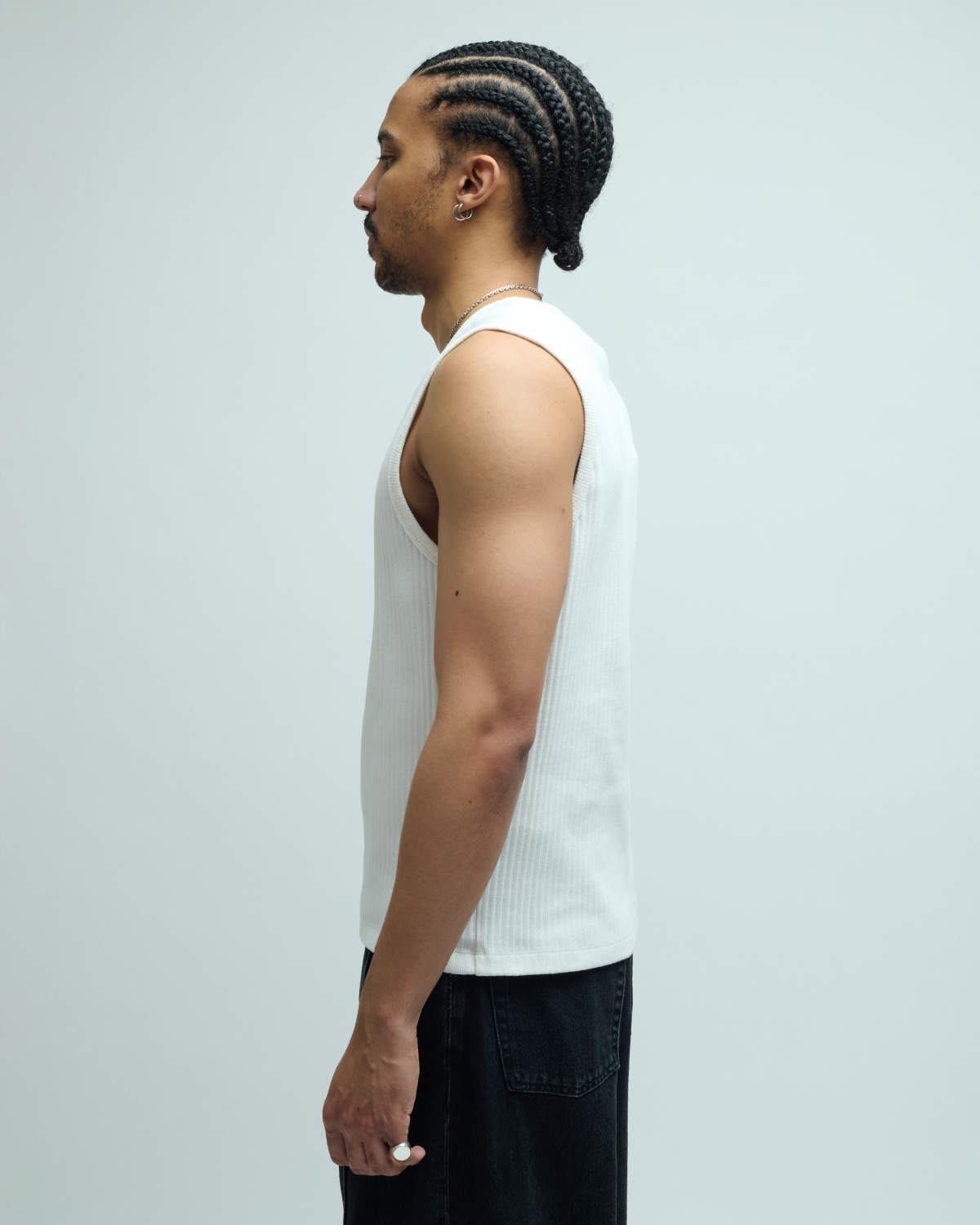 Scoop-Neck Ribbed Sleeveless Tank Top