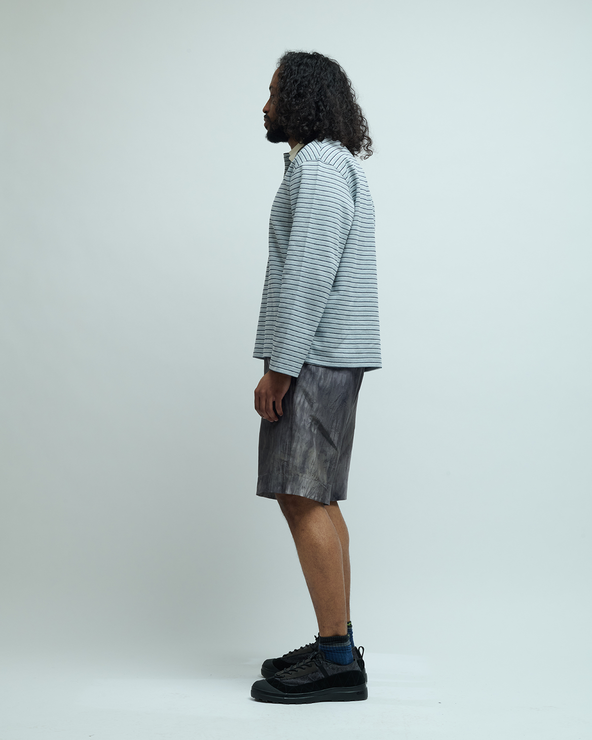 Multi-Stripe Cotton Blend Pique Polo Shirt
