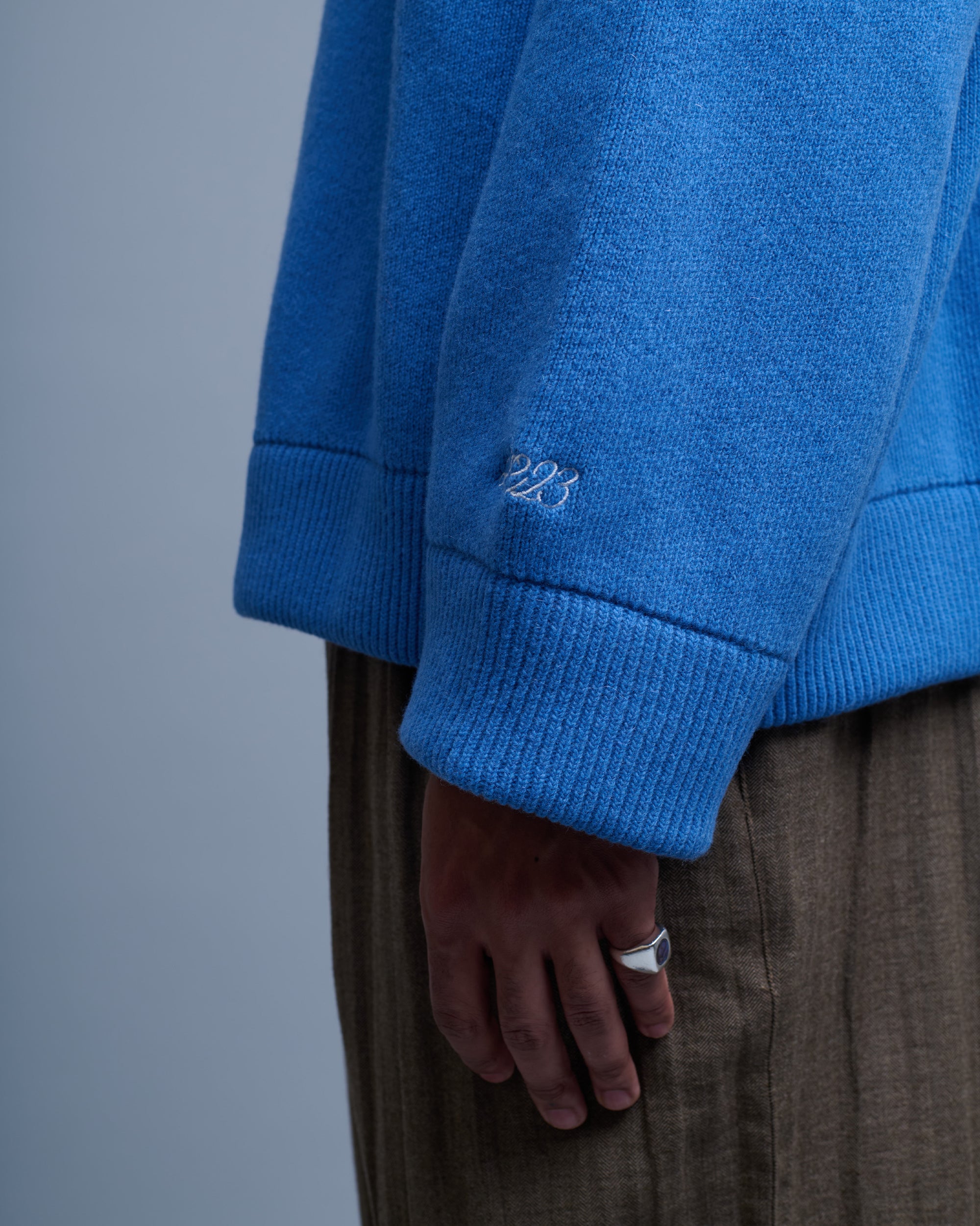 Wool Knit Polo Sweater