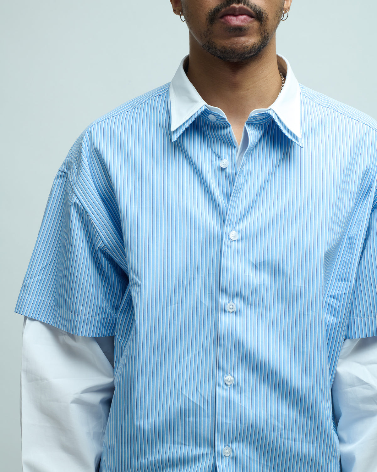 Double Sleeve Striped Shirt