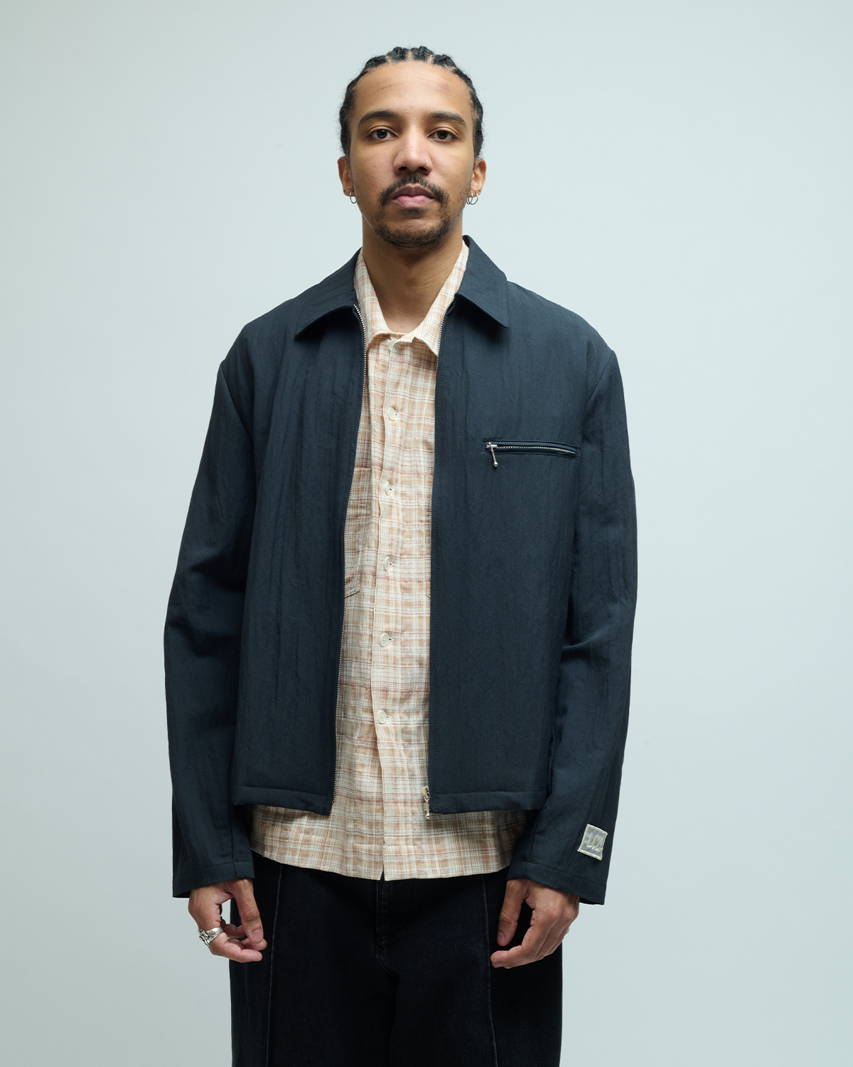 Adam Linen Cotton Blend Check Shirt