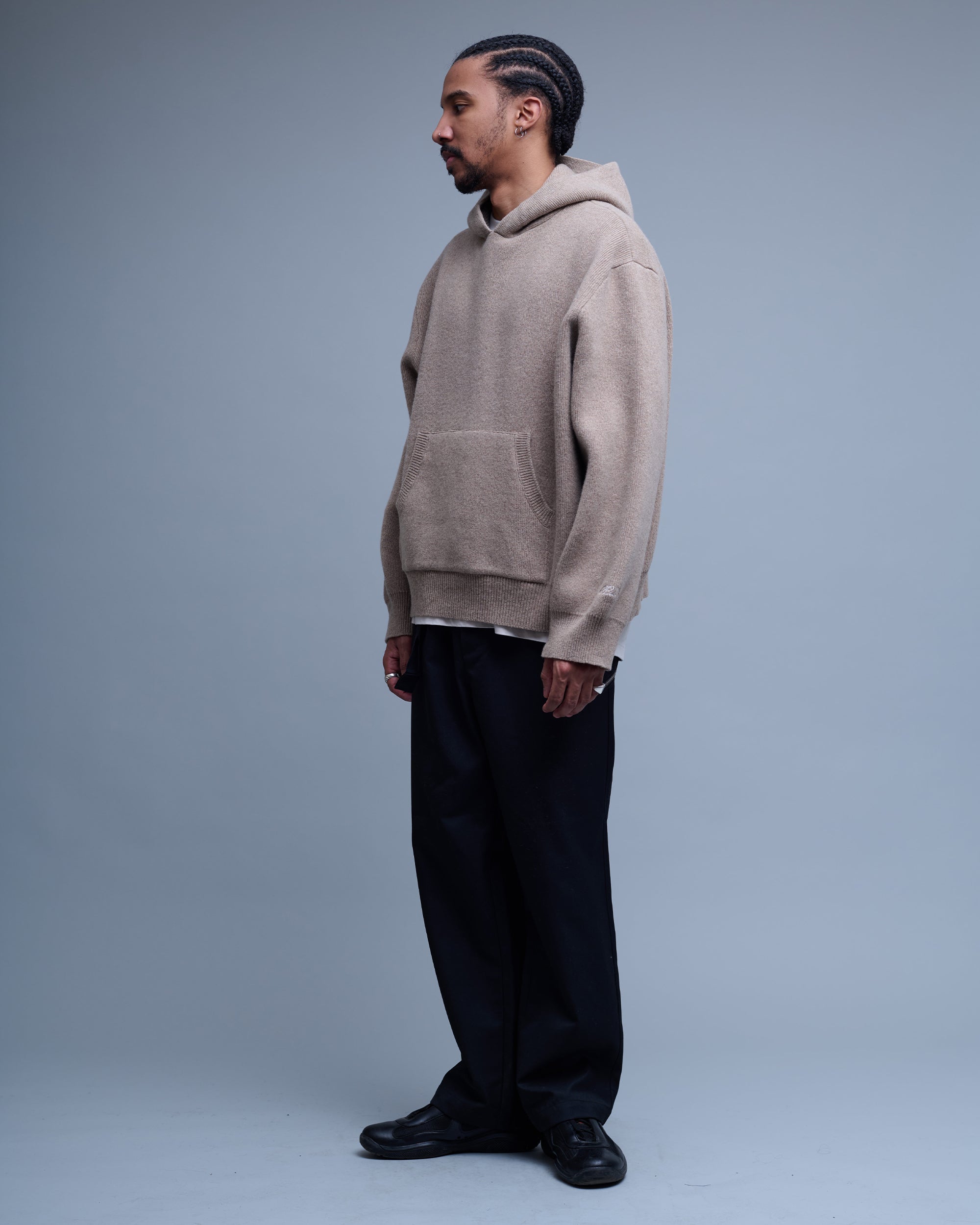 Wool Knit Hoodie Sweater