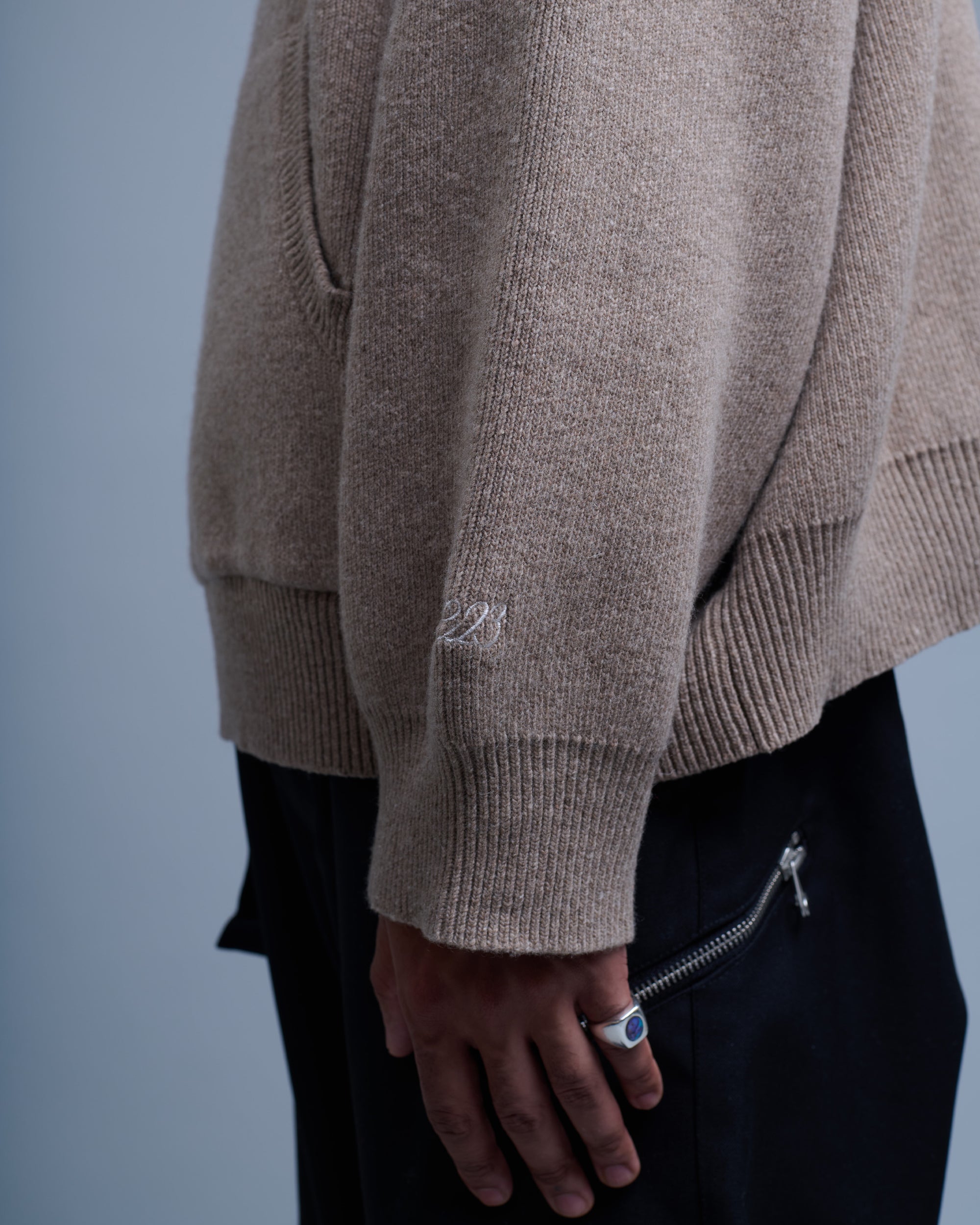 Wool Knit Hoodie Sweater