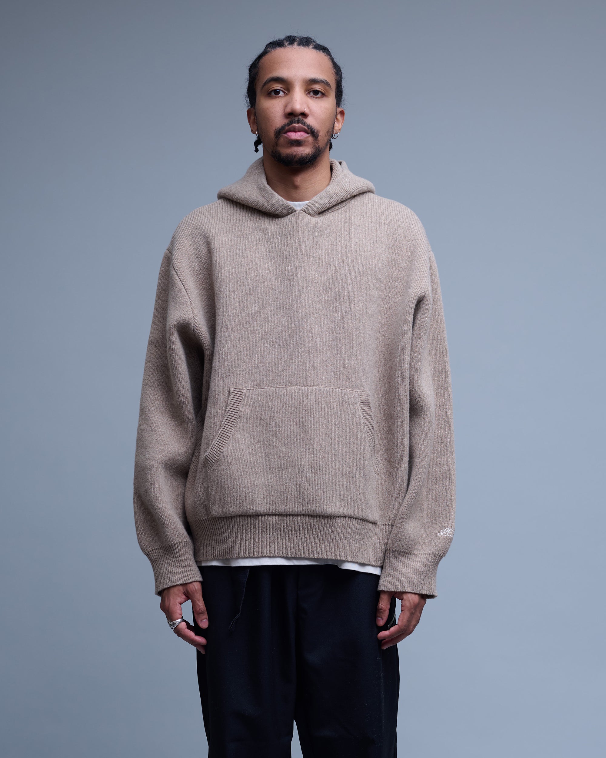 Wool Knit Hoodie Sweater