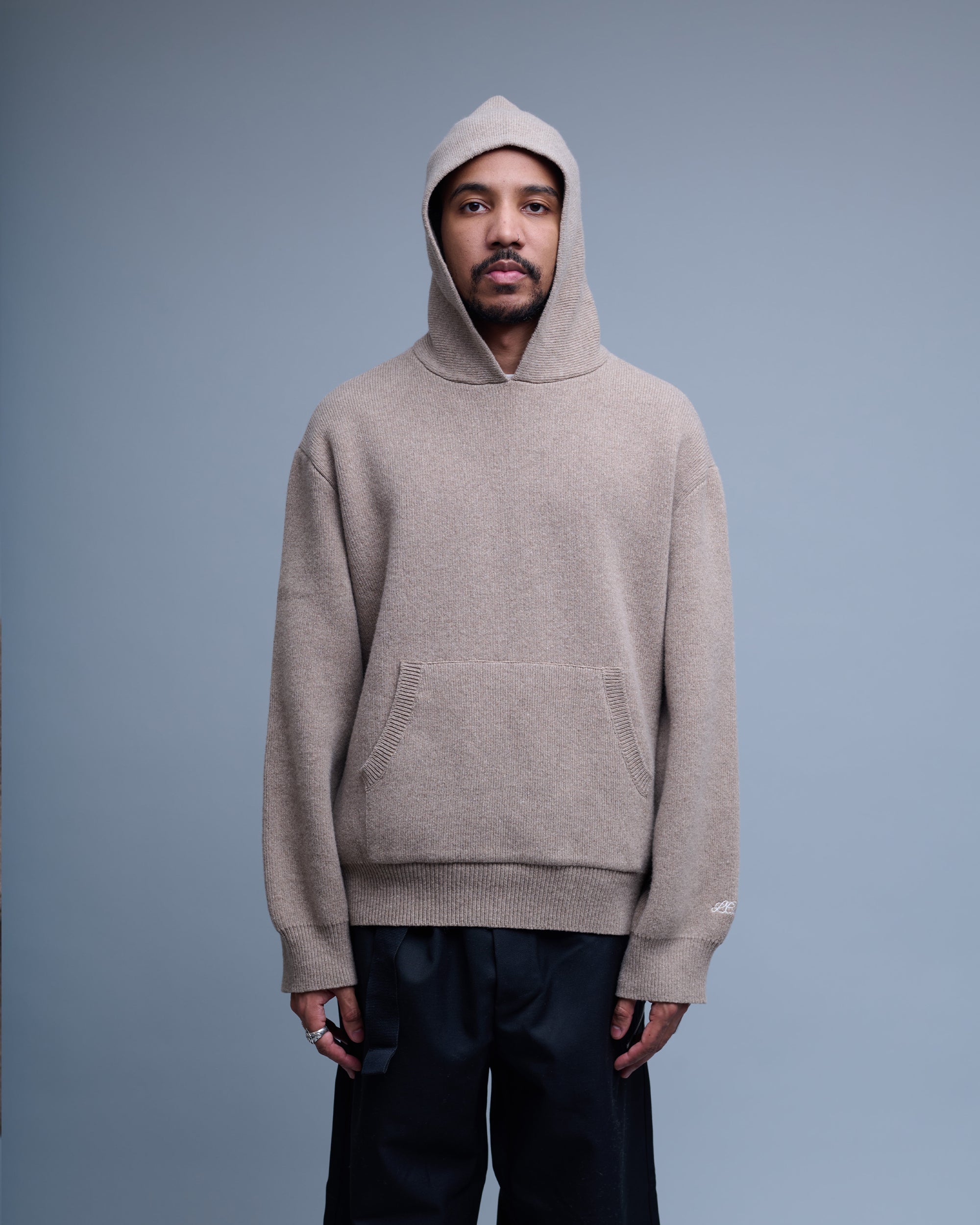 Wool Knit Hoodie Sweater