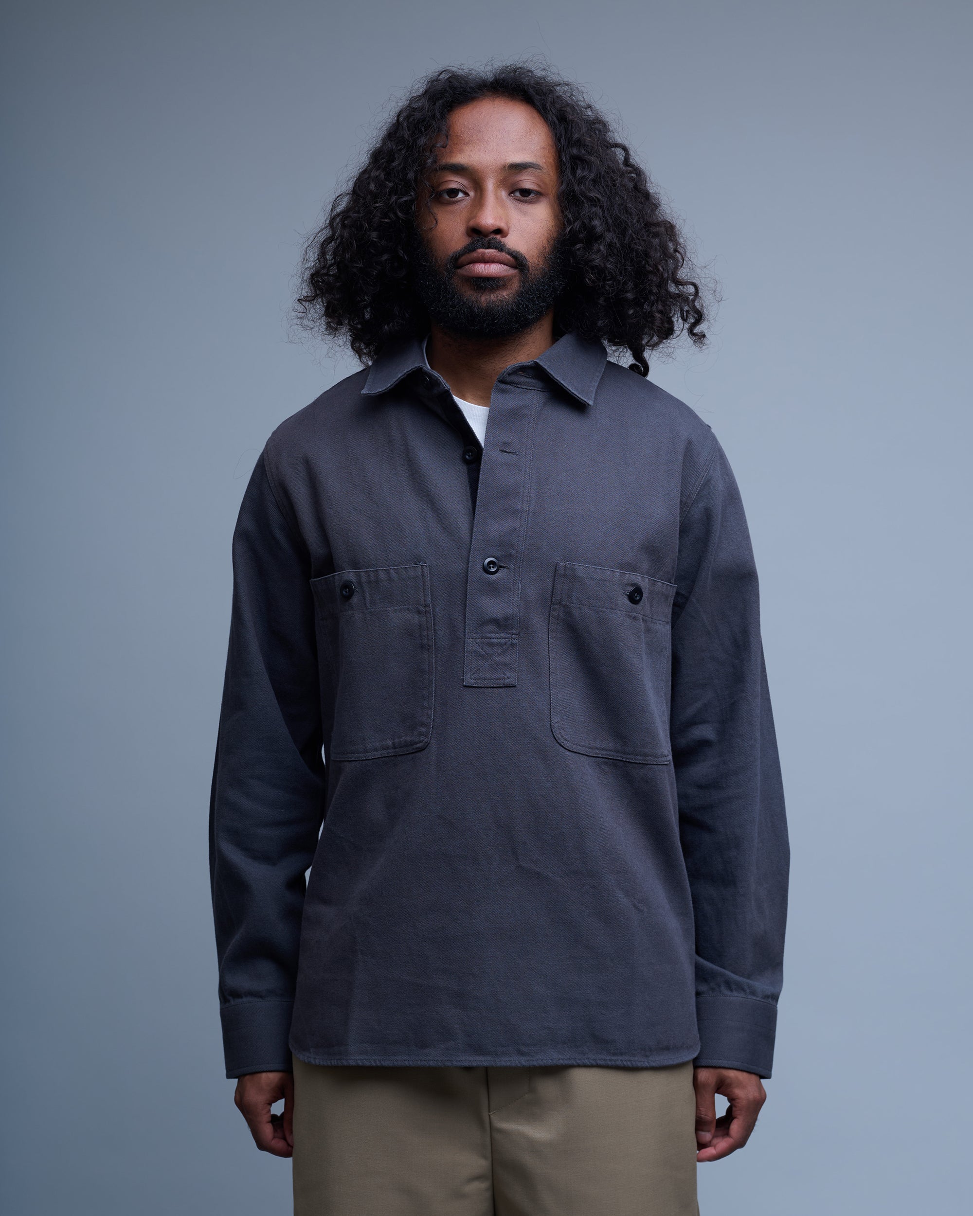 Cotton Wool Drill Overhead Shirt