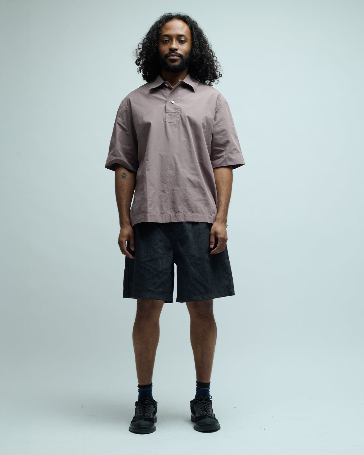 Washed Cotton Poplin Polo by MHL | Offset Placket