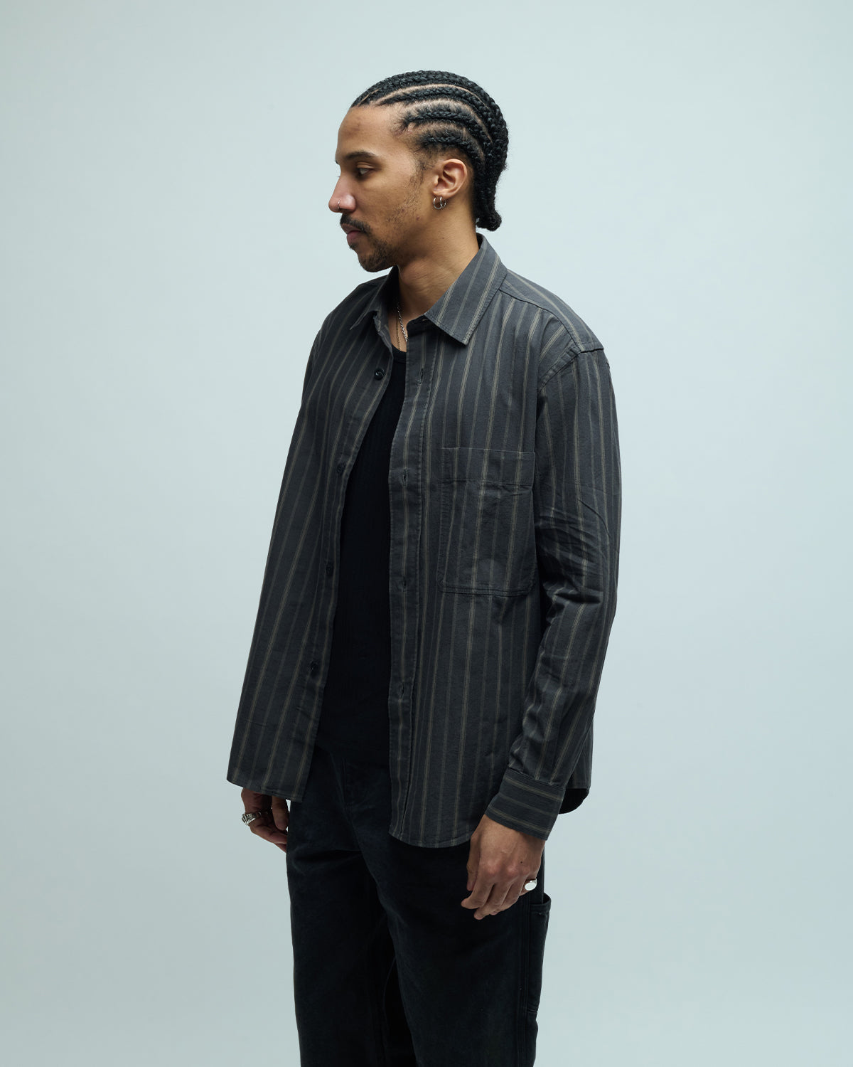 Basic Bold Stripe Cotton Shirt