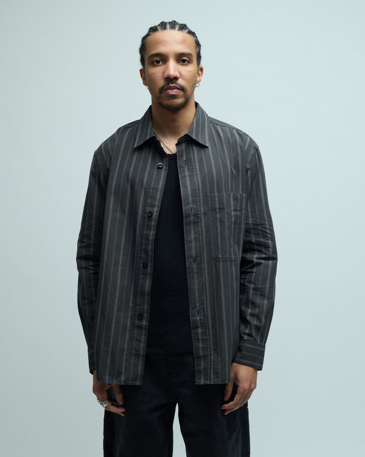 Basic Bold Stripe Cotton Shirt