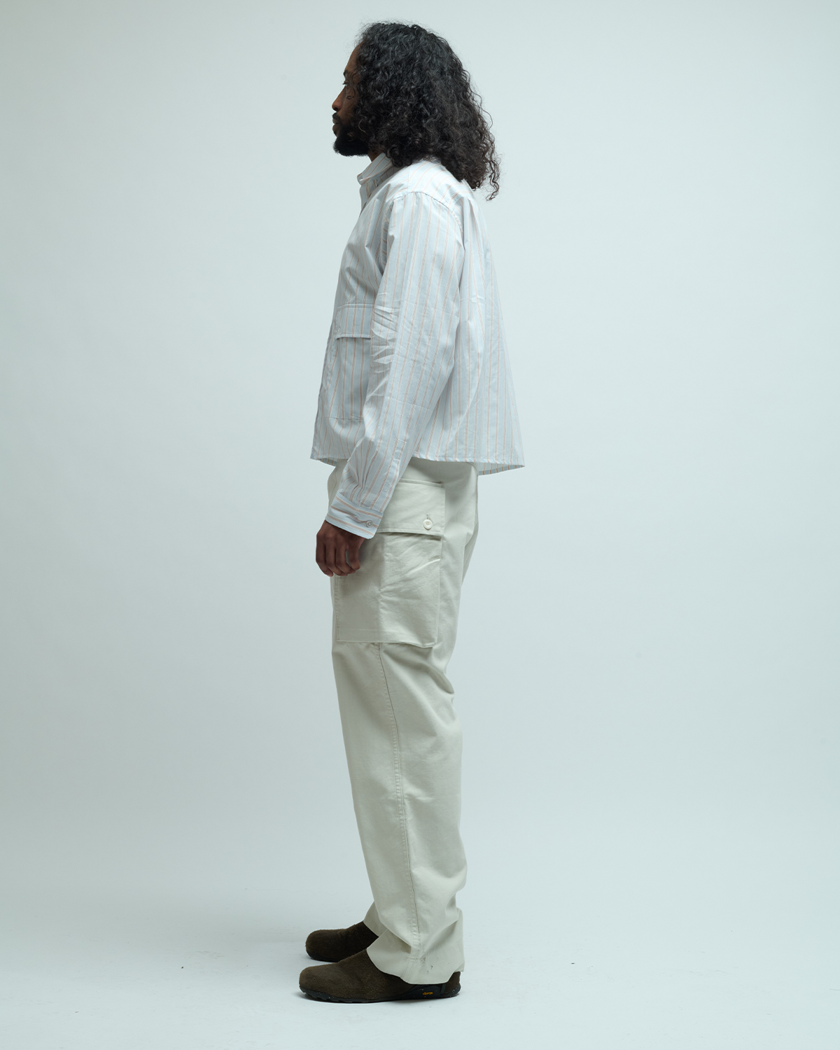 Irregular Cotton Drill Cargo Pocket Trouser