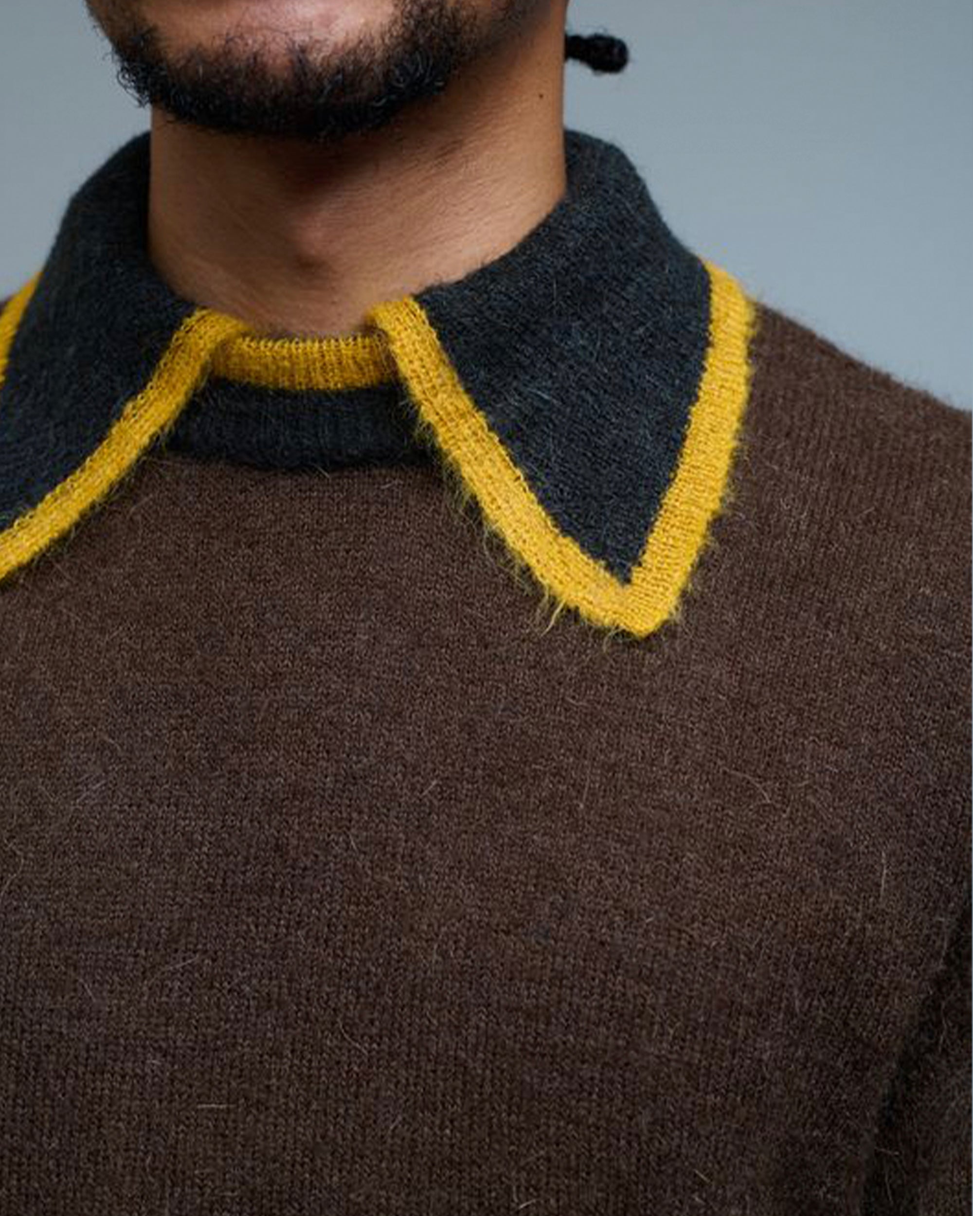 Wool Blend Knitted Collar Jumper