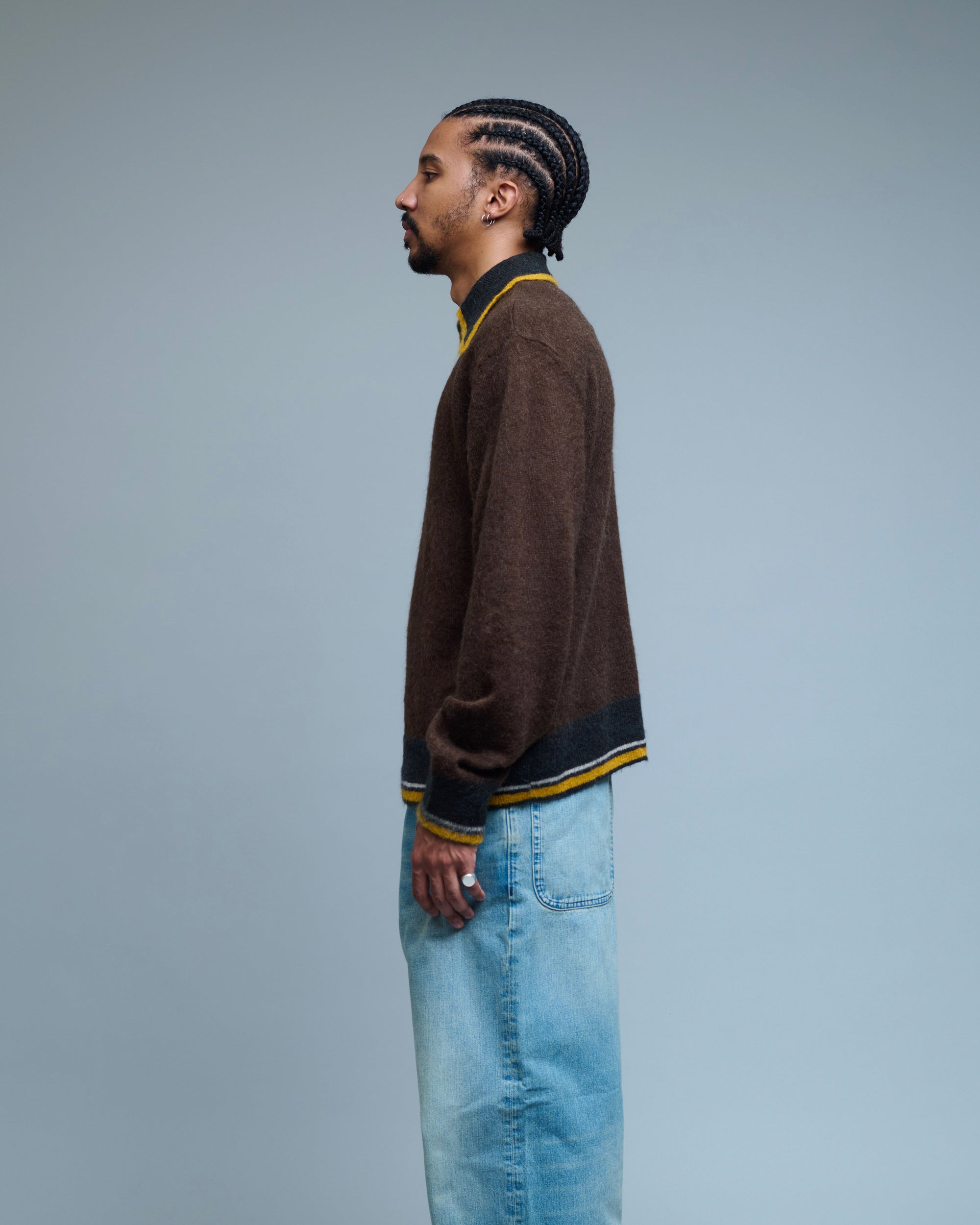 Wool Blend Knitted Collar Jumper