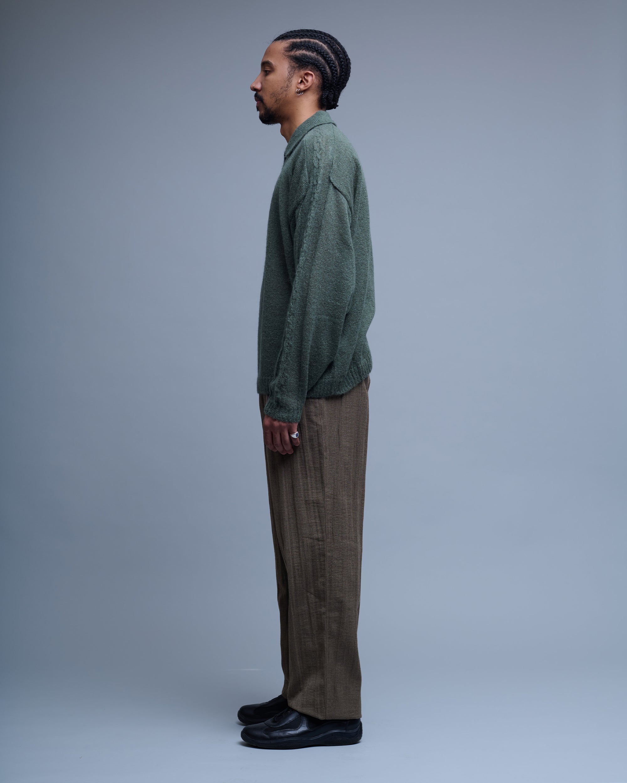 Atena Wool Cable Knit Sweater Polo