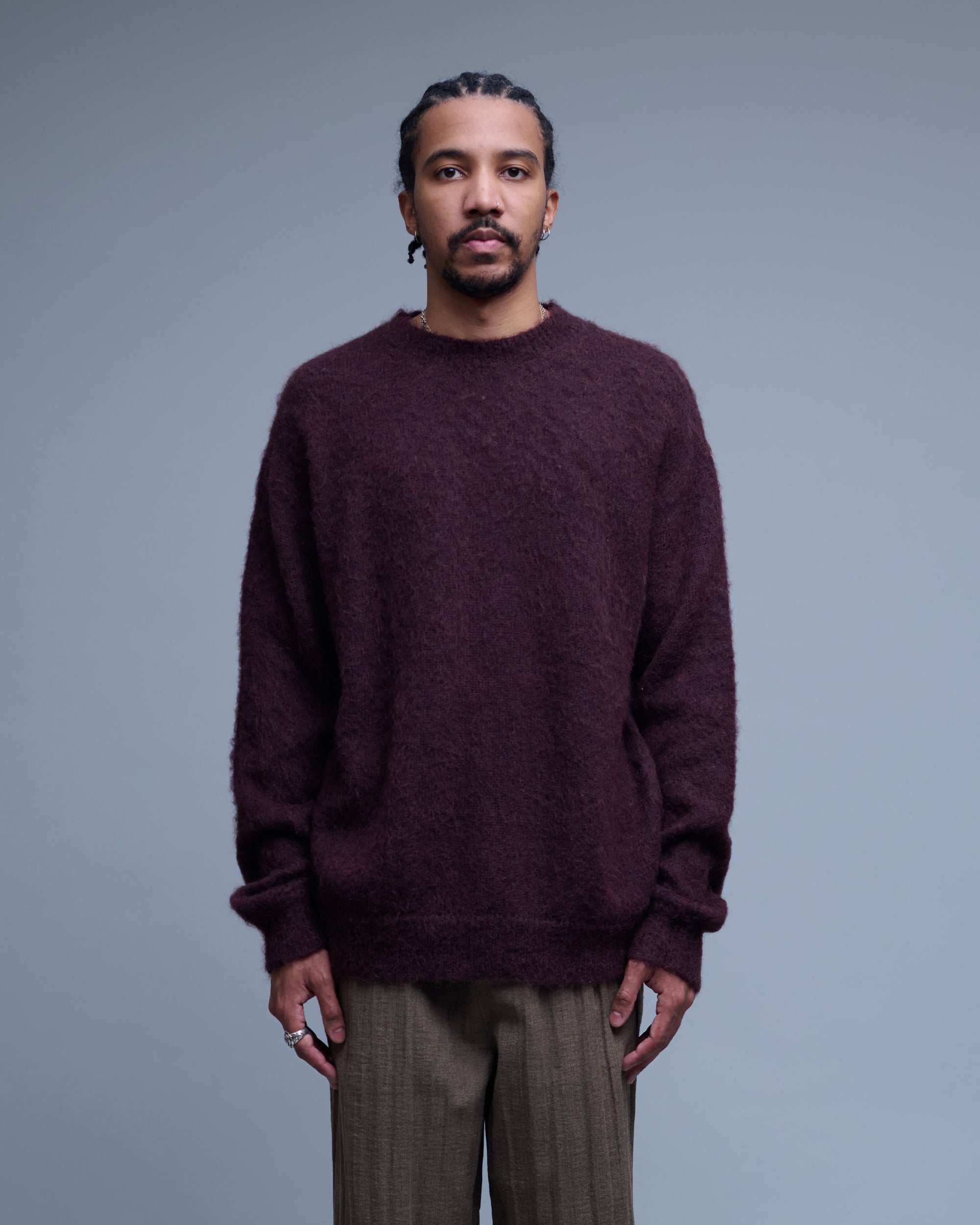 Shaggy Knit Round Neck Sweater