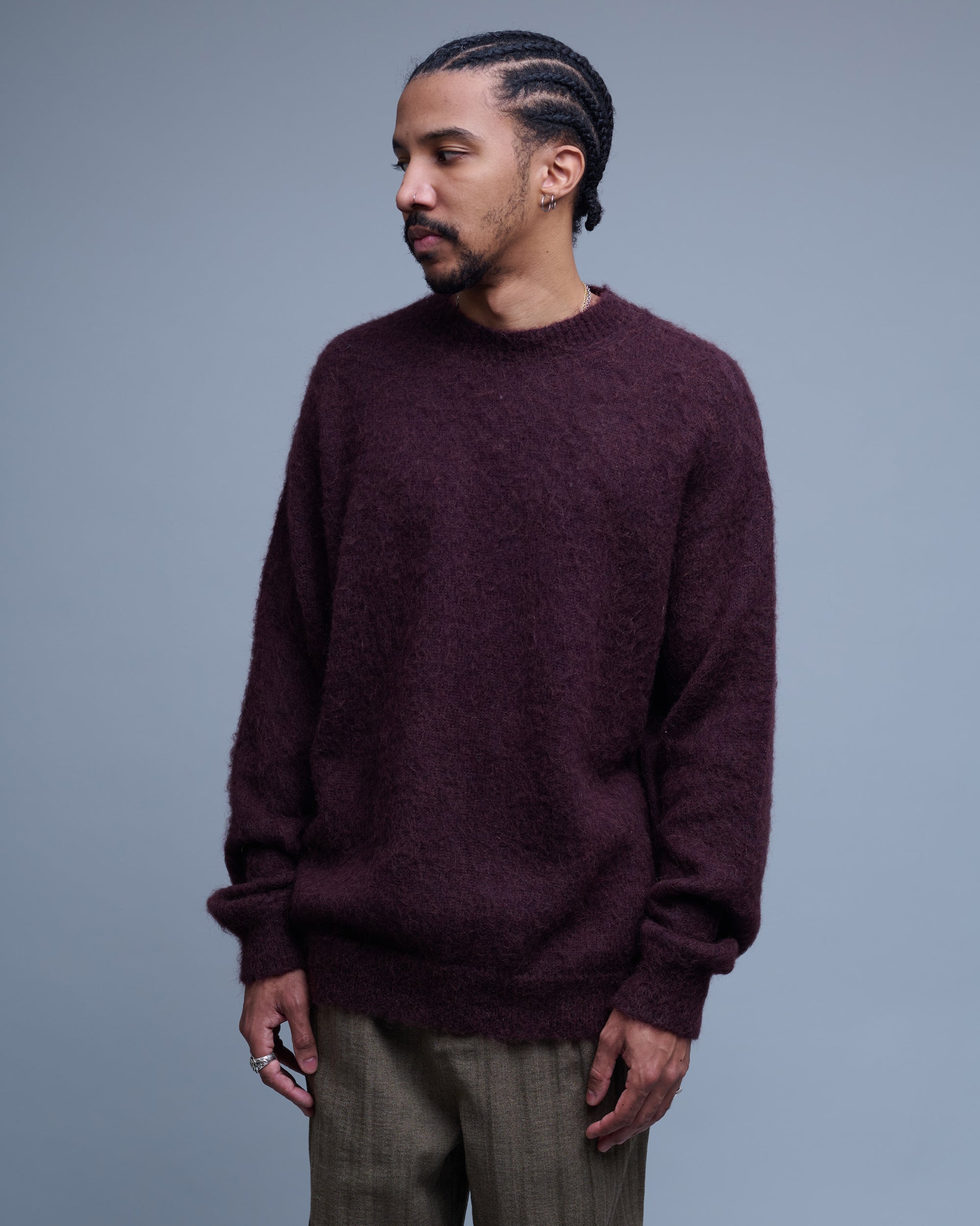 Shaggy Knit Round Neck Sweater