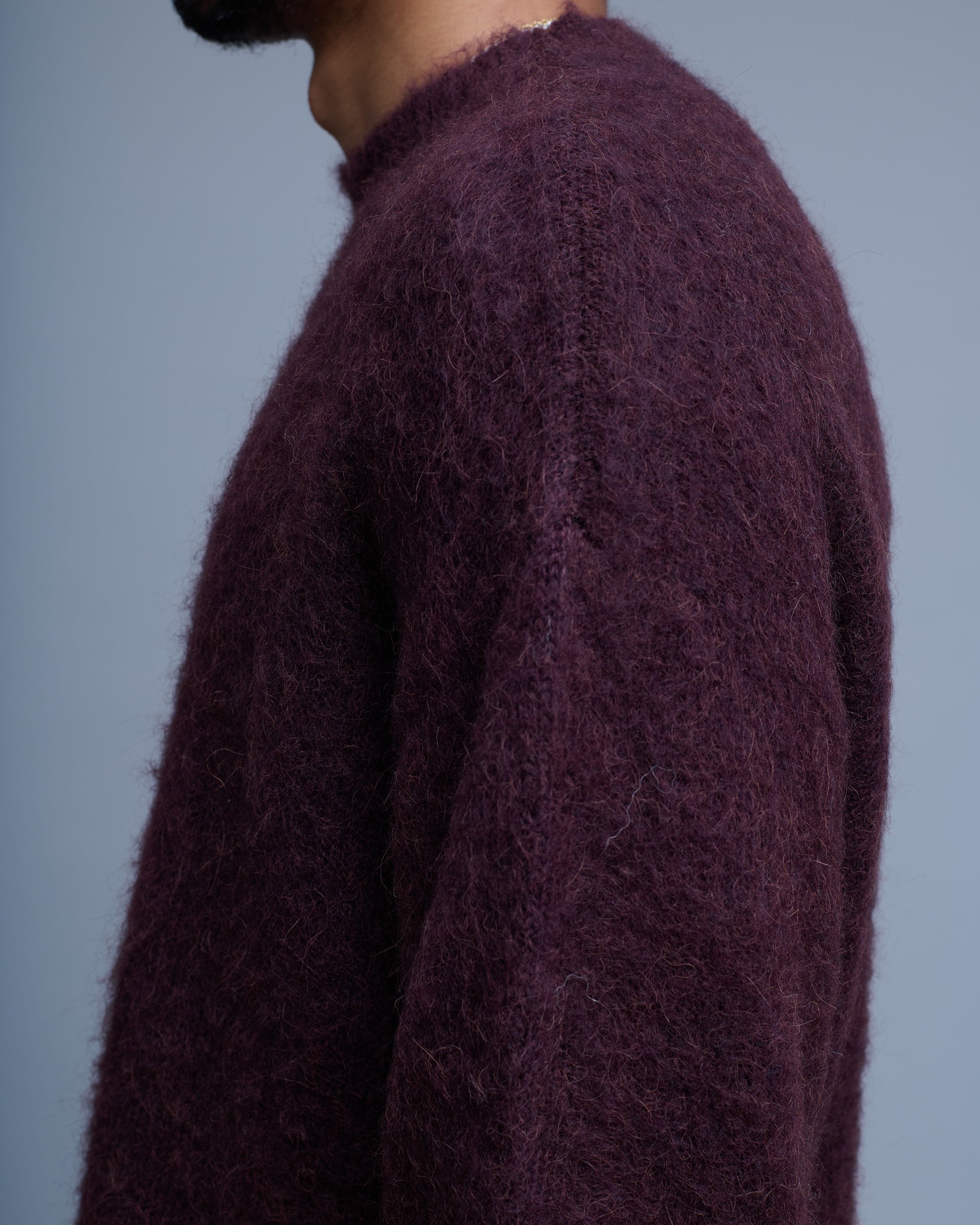 Shaggy Knit Round Neck Sweater