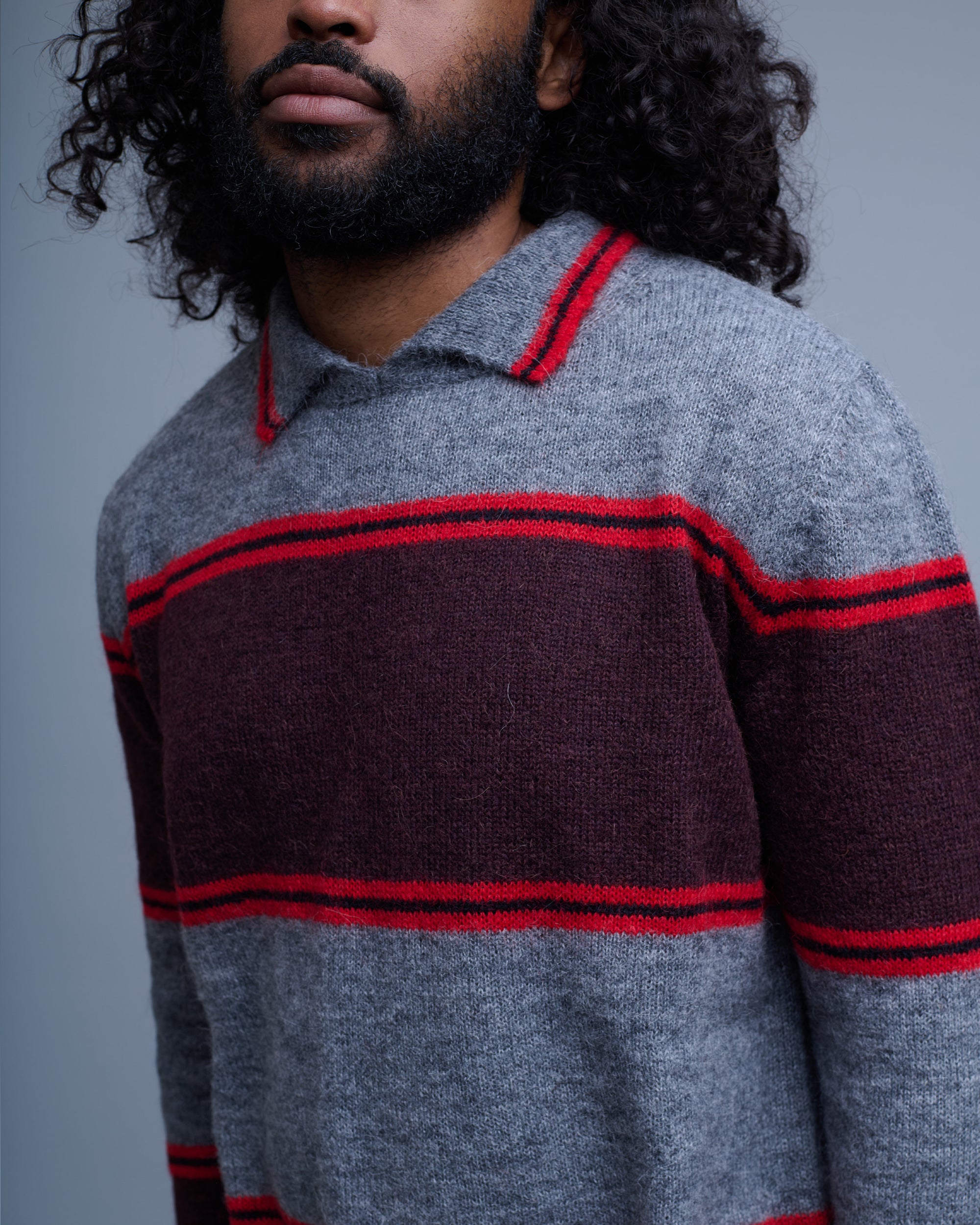 Helton Striped Knit Polo