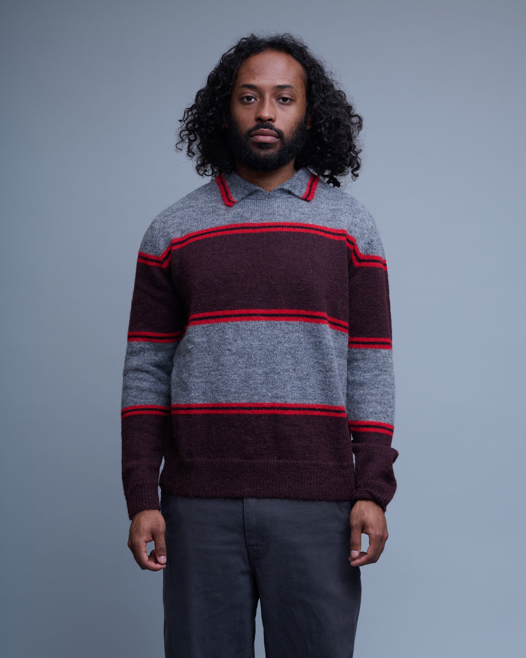 Helton Striped Knit Polo