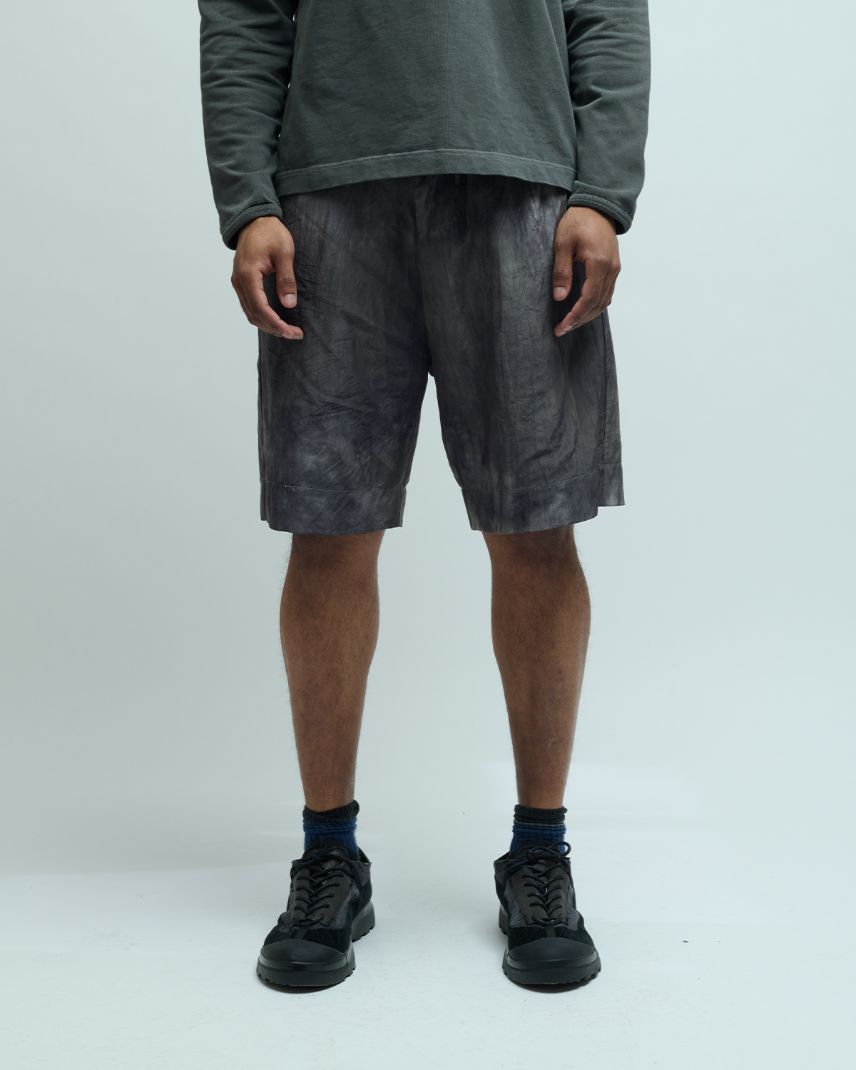 Drawstring Dyed Silk Shorts