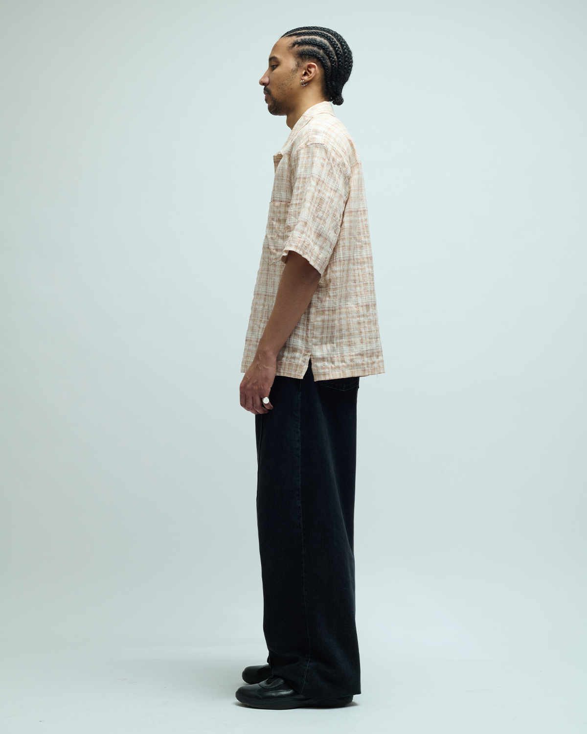 Adam Linen Cotton Blend Check Shirt
