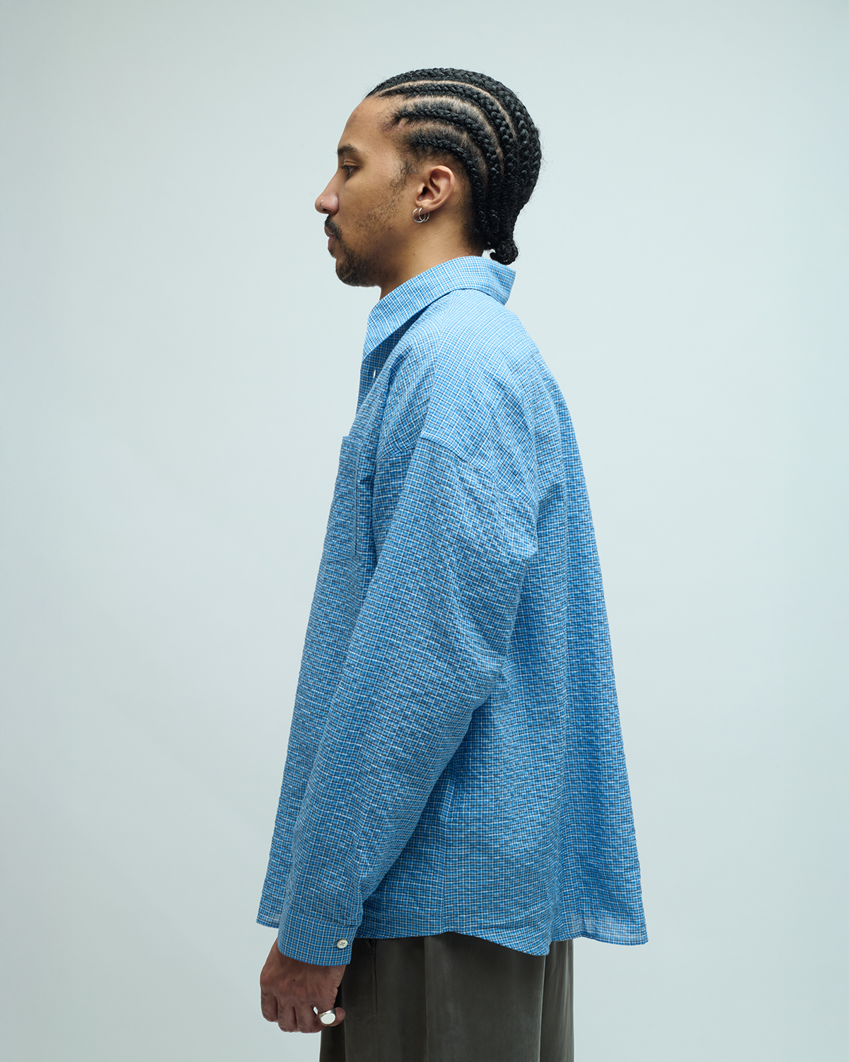 Stable Light Seersucker Check Shirt