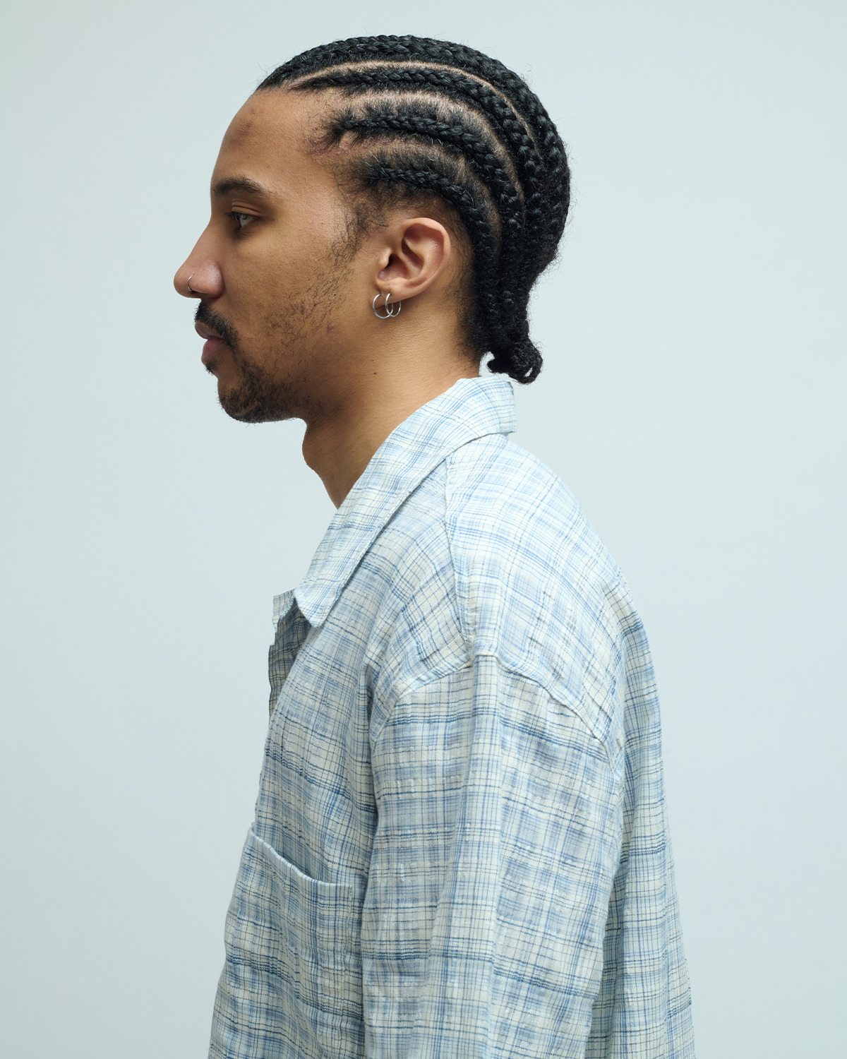 Adam Linen Cotton Blend Check Shirt